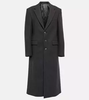 Однобортное шерстяное пальто WARDROBE.NYC, серый