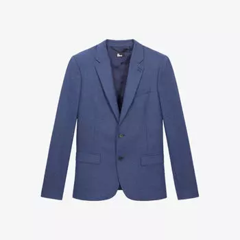 Однобортные пиджаки облегающего кроя из эластичной шерсти The Kooples, синий