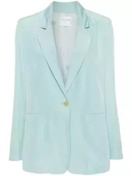 Однобортный атласный блейзер Forte Forte, синий