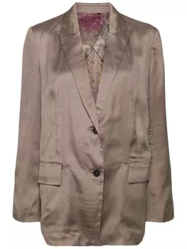 Однобортный атласный пиджак Ziggy Chen, коричневый