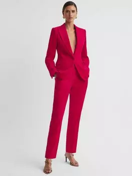 Однобортный бархатный пиджак Petite Rosa Reiss, розовый
