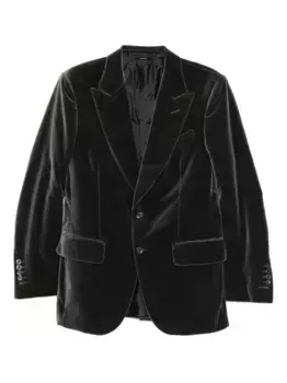 Однобортный бархатный пиджак TOM FORD, серый