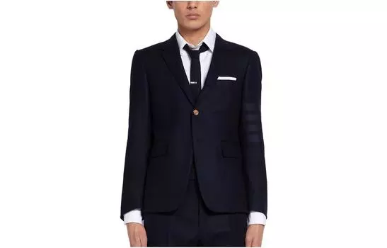 Однобортный блейзер 4 Bar THOM BROWNE, Marine Blue