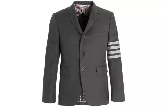 Однобортный блейзер 4 Bar THOM BROWNE, серый
