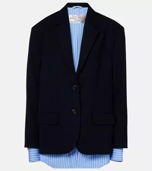 Однобортный блейзер Acne Studios, темно-синий