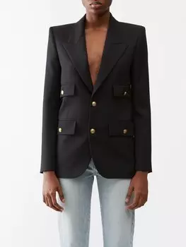 Однобортный блейзер grain de poudre Saint Laurent, черный