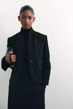 Однобортный блейзер H&M, черный