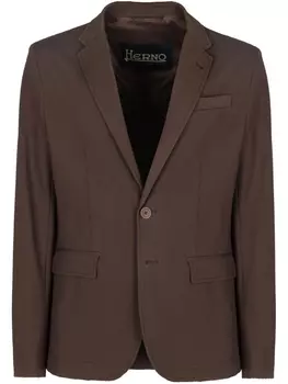 Однобортный блейзер Herno, коричневый