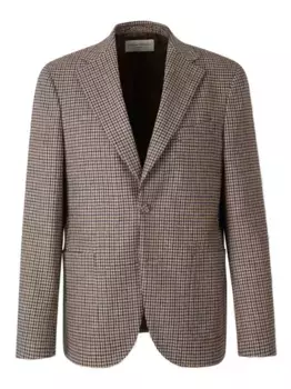 Однобортный блейзер из девственной шерсти Officine Generale, нейтральный