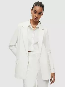 Однобортный блейзер из джерси AllSaints Aleida, цвет Optic White