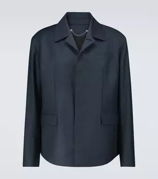 Однобортный блейзер из шерстяной смеси Berluti, Dark Blue Melange