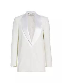 Однобортный блейзер из твила Stella McCartney, кремовый