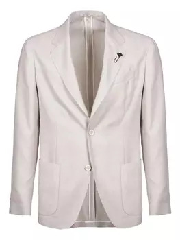 Однобортный блейзер Lardini, нейтральный