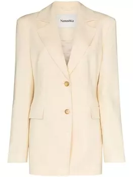 Однобортный блейзер Manouk Nanushka, бежевый