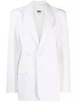 Однобортный блейзер MM6 Maison Margiela, белый