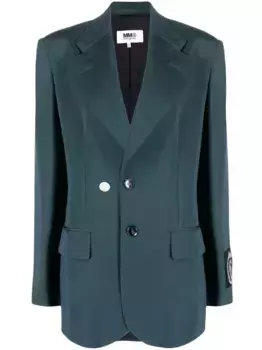 Однобортный блейзер MM6 Maison Margiela, зеленый