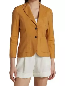 Однобортный блейзер nancy из смесового льна rag &amp; bone Tan brown