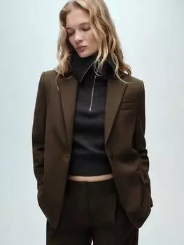 Однобортный блейзер от ринго Mango, хаки