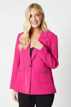 Однобортный блейзер Petite Premium с отделкой Wallis, розовый
