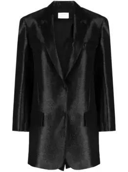 Однобортный блейзер с эффектом металлик SPORTMAX, черный