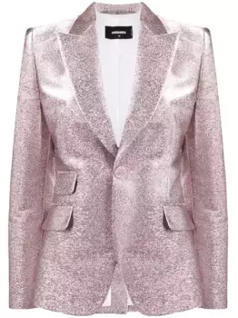 Однобортный блейзер с блестками DSQUARED2, розовый