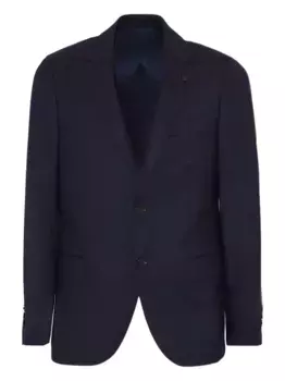 Однобортный блейзер с брошью Lardini, синий