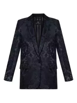 Однобортный блейзер с цветочным узором ETRO, синий