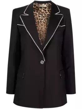 Однобортный блейзер с кристаллами Philipp Plein, черный