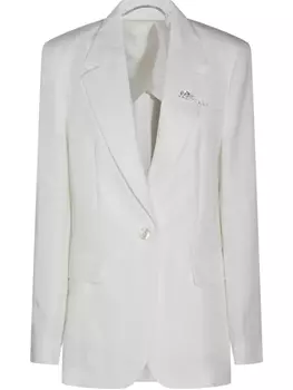Однобортный блейзер с логотипом Blumarine, белый