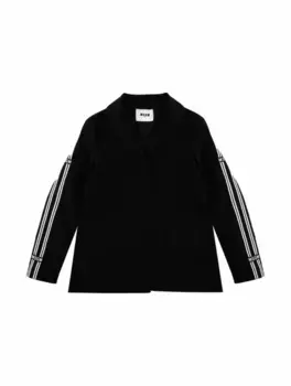 Однобортный блейзер с логотипом MSGM, черный