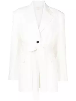 Однобортный блейзер с поясом Materiel, белый