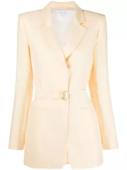 Однобортный блейзер с поясом Patrizia Pepe, желтый