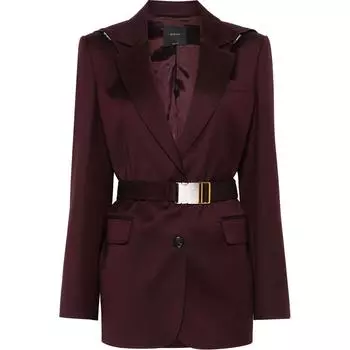 Однобортный блейзер с поясом PINKO, Burgundy