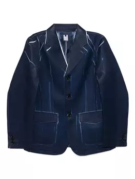Однобортный блейзер с принтом Comme Des Garons Shirt, синий
