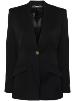Однобортный блейзер с пуговицами Medusa VERSACE, черный
