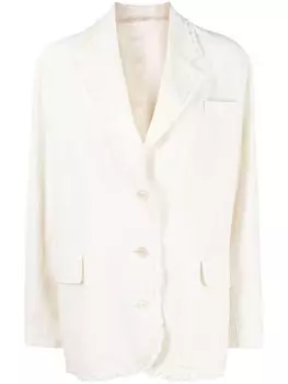 Однобортный блейзер с заостренным воротником Acne Studios, бежевый