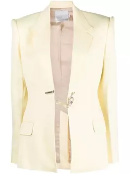 Однобортный блейзер с заостренными лацканами Christopher Esber, желтый