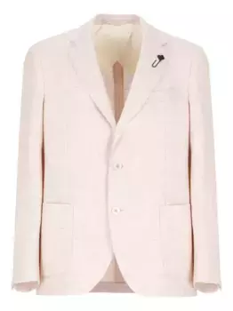 Однобортный блейзер с заостренными лацканами Lardini, розовый