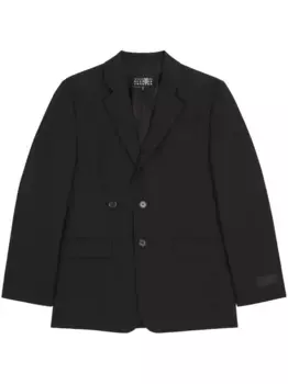 Однобортный блейзер с заостренными лацканами MM6 Maison Margiela, черный