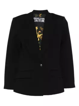 Однобортный блейзер с заостренными лацканами Versace Jeans Couture, черный