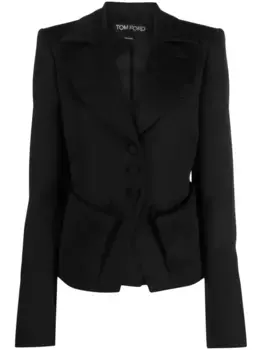 Однобортный блейзер строгого кроя TOM FORD, черный