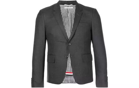 Однобортный блейзер Super 120s THOM BROWNE, серый