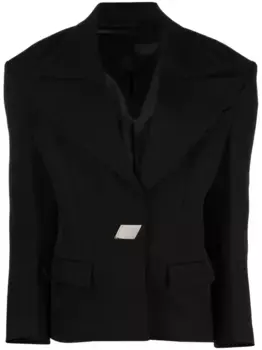 Однобортный блейзер The Attico, черный
