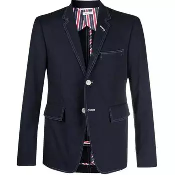 Однобортный блейзер THOM BROWNE, темно-синий