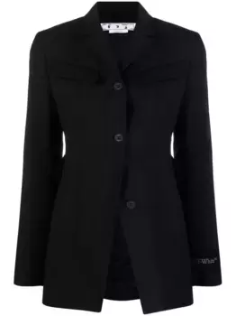 Однобортный блейзер Toybox Dry Wo OFF-WHITE, черный