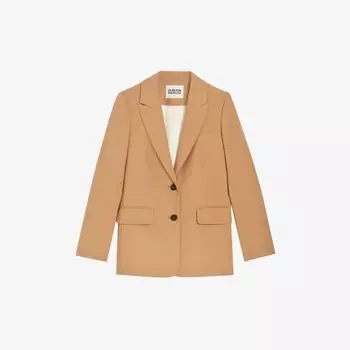 Однобортный блейзер Valmy из эластичной ткани с остроконечными лацканами Claudie Pierlot, цвет bruns