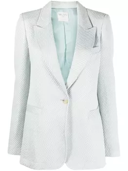 Однобортный блейзер в полоску Forte Forte, синий