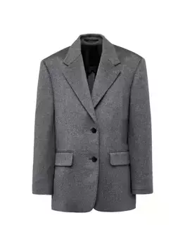 Однобортный кашемировый пиджак Prada, серый