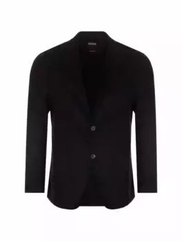 Однобортный кашемировый пиджак Zegna, тёмно-синий