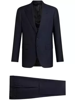 Однобортный клетчатый костюм ETRO, синий